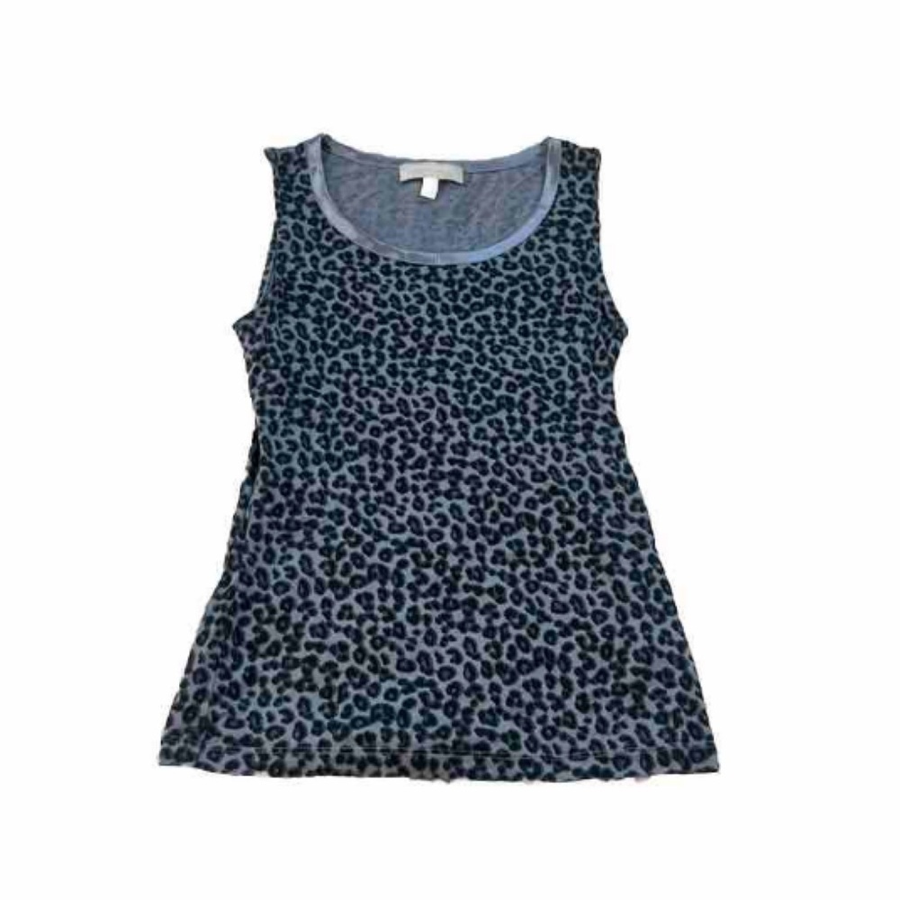 Banana Republic leopard animal print scoop neck gray satin trim camisole ta…